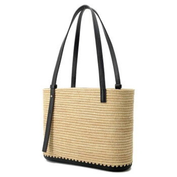 Loewe Raffia Bucket Tote Bag Basket Black - Picture 2 of 8